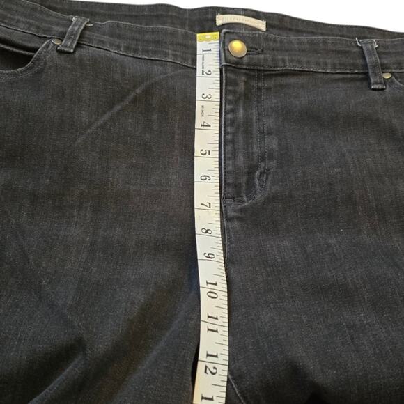Eileen Fisher Dark Grey Black High Rise Wide Leg Denim Jeans Plus Size 16 - Picture 5 of 9